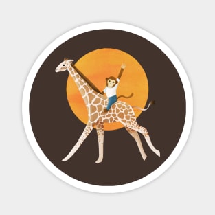 Giraffe and Monkey Magnet